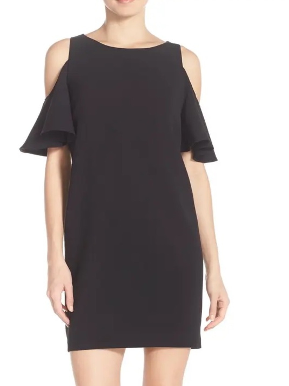 Chelsea28 Cold Shoulder Black Mini Dress